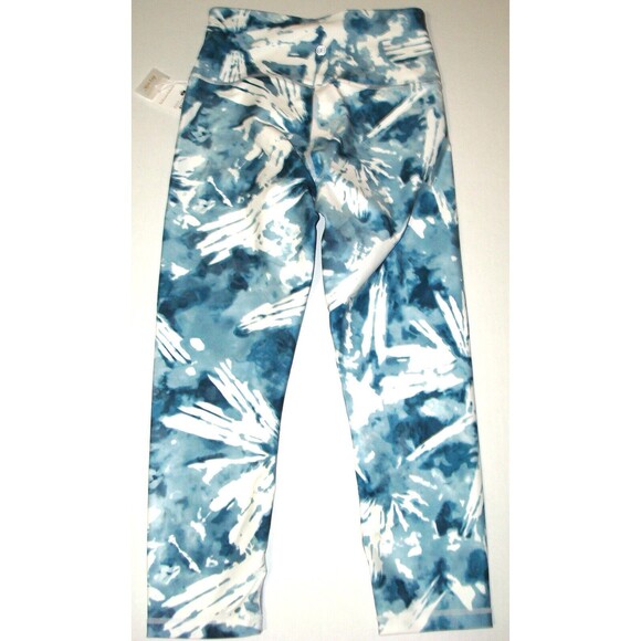 Womens S Marika Tie Dye Capri Leggings Pants New NWT Dark Teal White Balance Yog - Picture 3 of 4